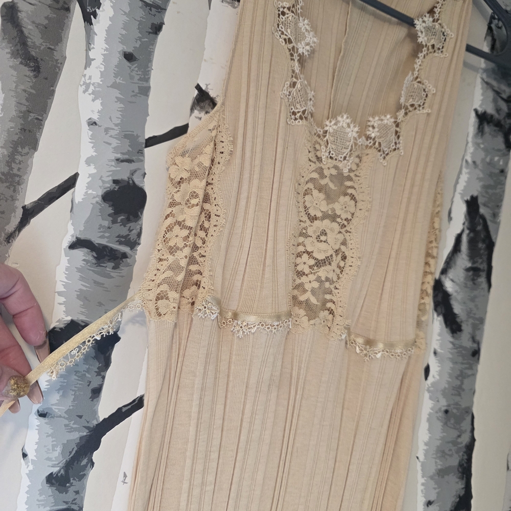 La Perla Beige Lace Detail Top